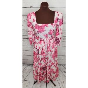 Floral Pink and White Women's Dress